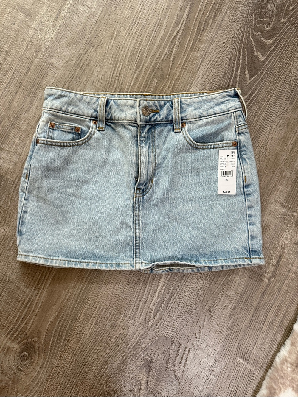 PacSun Light Wash Denim Mini Skirt